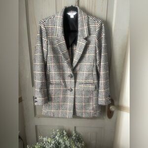 Old Navy women's Black & White Houndstooth Blazer jacket Size XS